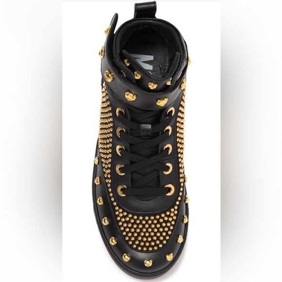 Moschino studded lace up leather up and lining sneaker size 7 and 8 new in box - Picture 5 of 14